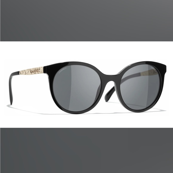 CHANEL Accessories - Chanel Pantos Sunglasses Black/Gold
